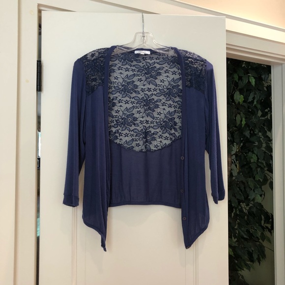 Lace Back Cardigan - Picture 2 of 8